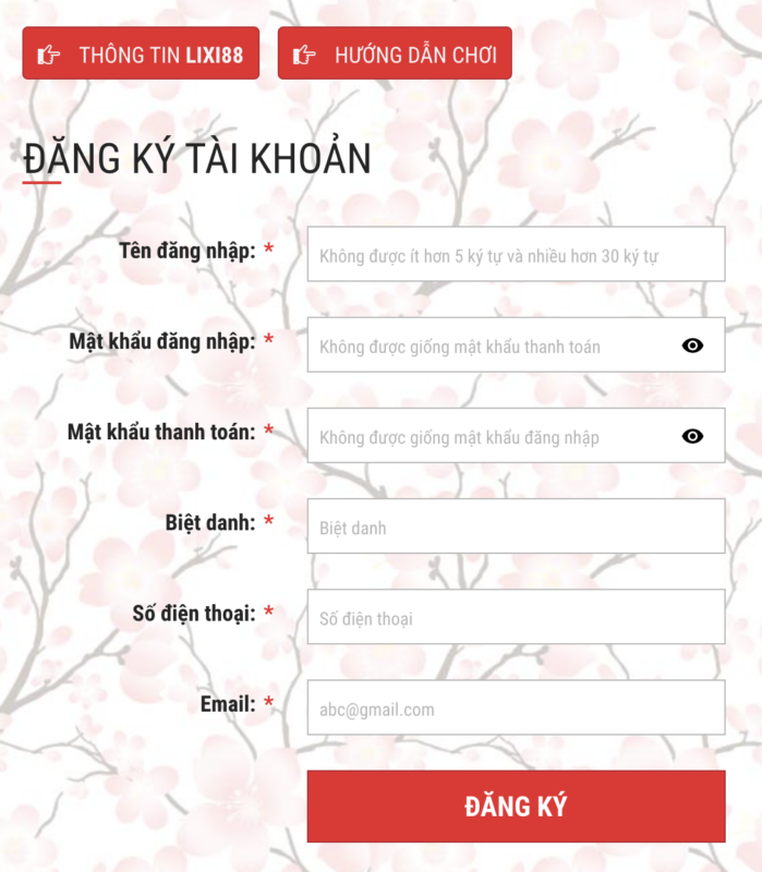Đăng ký tài khoản nhà cái Lixi88 rất đơn giản và nhanh chóng