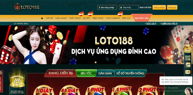 Truy cập vào nhà cái Loto188 bạn có giây phút thư giãn thoải mái